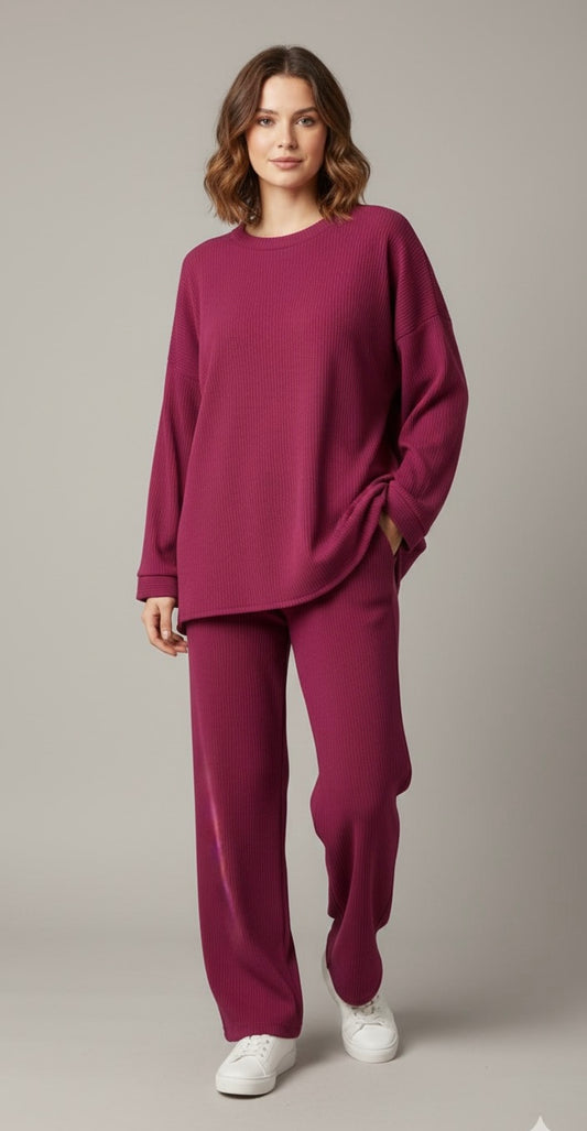 Zyra broek set met zakken - paars