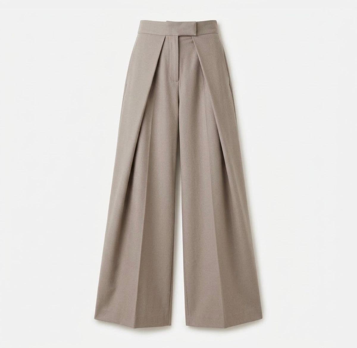 Stijlvolle Wijdvallende Beige Pantalon – Elegante & Tijdloze Damesbroek