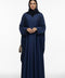 Dubai abaya donker blauw met zilveren steentjes - 9051