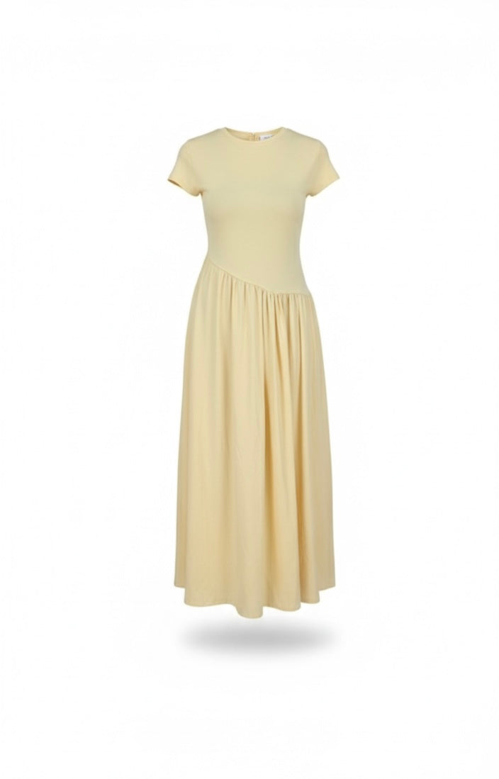 The Sunset Flow Dress - butter yellow