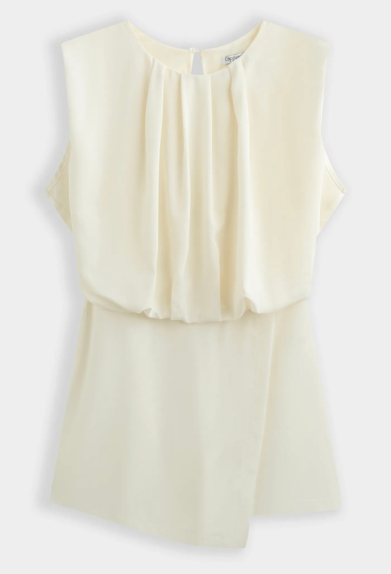 Korte jumpsuit met schuine detail - ivory AZ1617