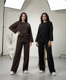 Set met strik en wijde broek - modest
