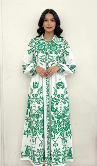 Witte jurk met printjes - WE2668