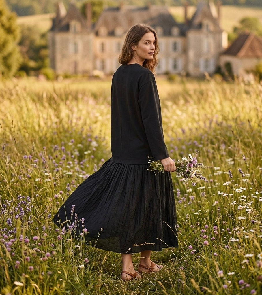 Lella long sleeves dress - black