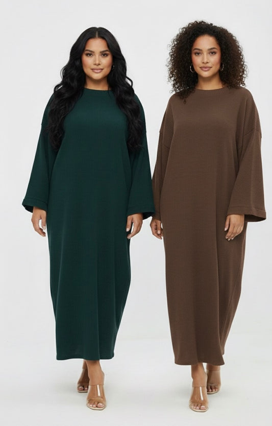 ZYRA BRUIN LANGE JURK