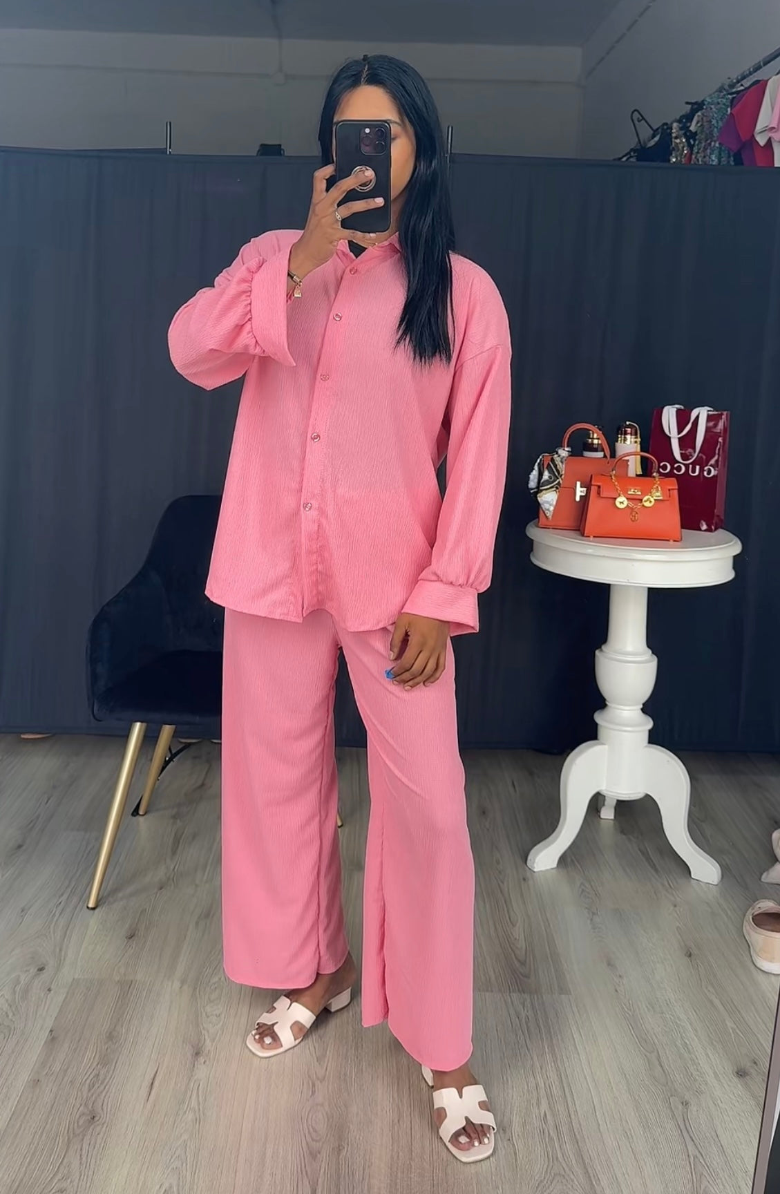 Crêpe co ord sets roze
