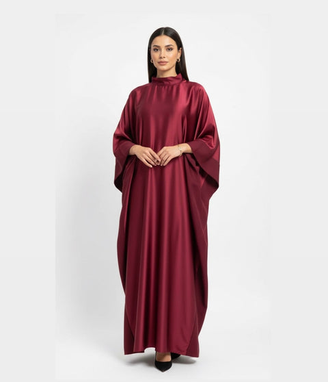 Satijnen wijde kaftan jurk - ramadan collectie
