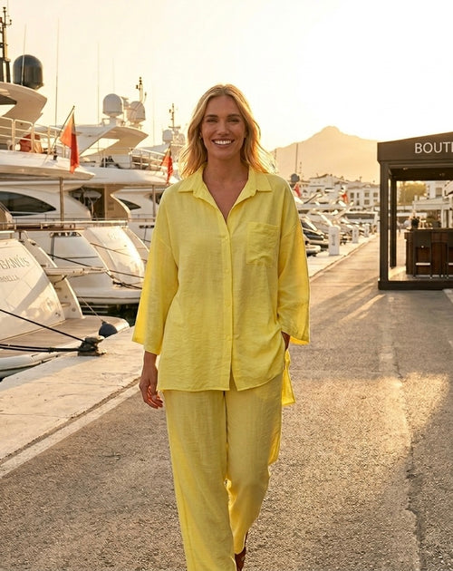 Viscose broek set met oversized blouse - VS3211