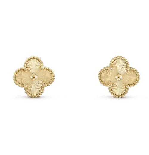 Clovers oorbellen goud