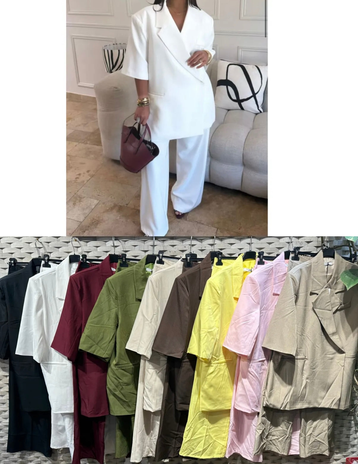 Blazer set met korte mouwen - 88623-2 groothandel voorverkoop