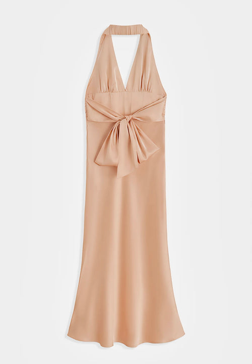 Gala jurk met grote strik achterkant - Salman pink