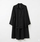 Oversized blouse met lange rok - zwart van viscose