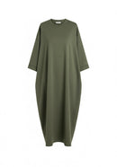 The jersey cotton Aura Basic Dress - green