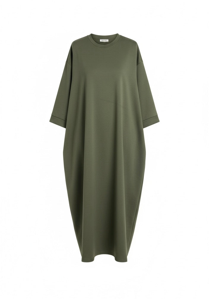 The jersey cotton Aura Basic Dress - green