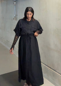 Jurk met zakken van viscose - M5707