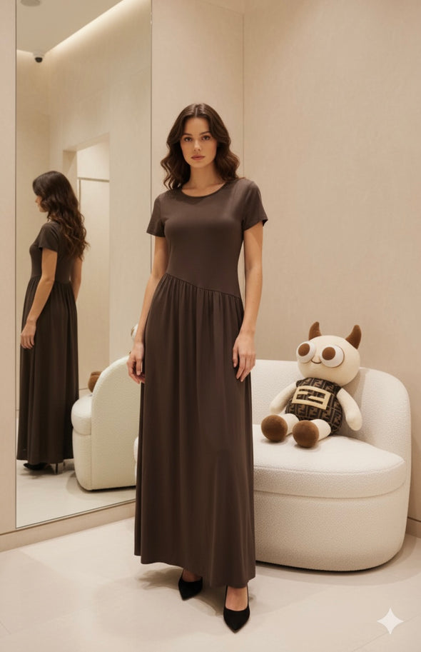 The Sunset Flow Dress - brown