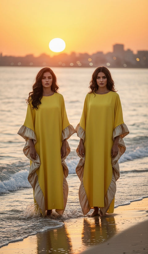 Golden Sands yellow verstelbare kaftan
