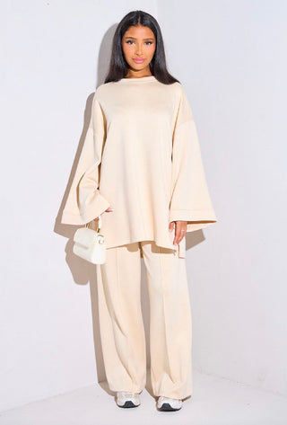 Comfy co-ord set met lange top en oversized broek 6033