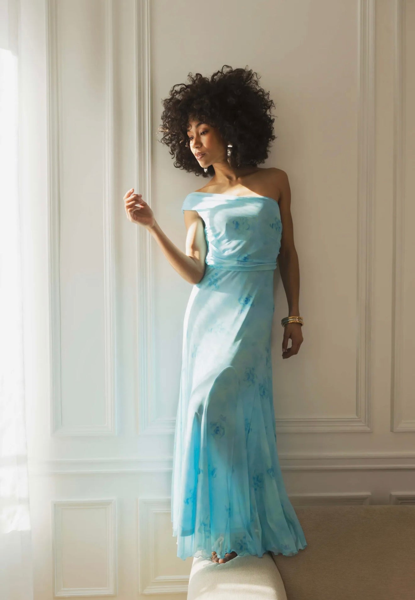 Babyboomer blue oneshoulder dress - AZ1615