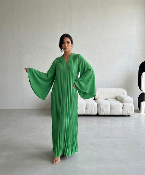 Flora wijde jurk - groen PRE ORDER