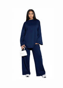 Summer: Comfy co-ord set met lange top en oversized broek - 6033