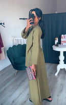 SS25 - Kimono overslag rekbare rok set groen