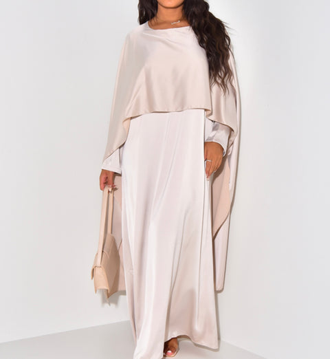 ZAHIDA BEIGE COVER DRESS