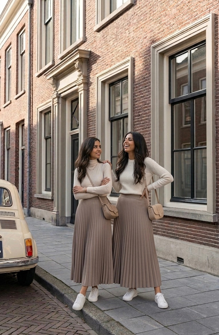 L'Essentielle Plissée - taupe rok ruffles