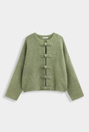 Groene Elisa vest van wol - QT91070