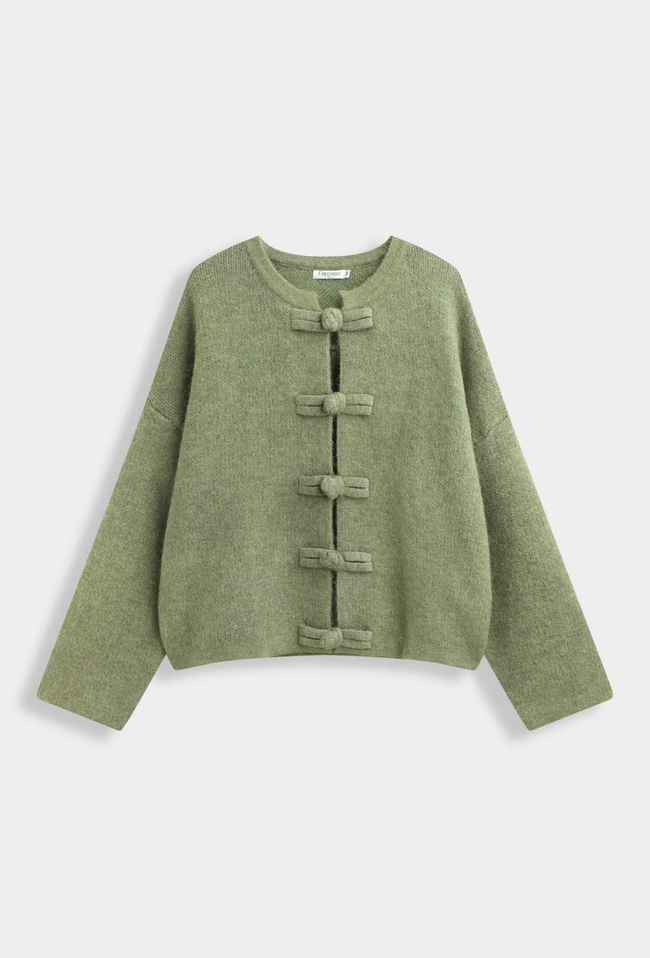 Groene Elisa vest van wol - QT91070