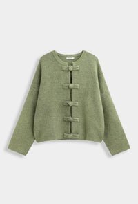 Groene Elisa vest van wol - QT91070