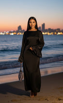 The bloom dress met ruffles mouwen - black 673200