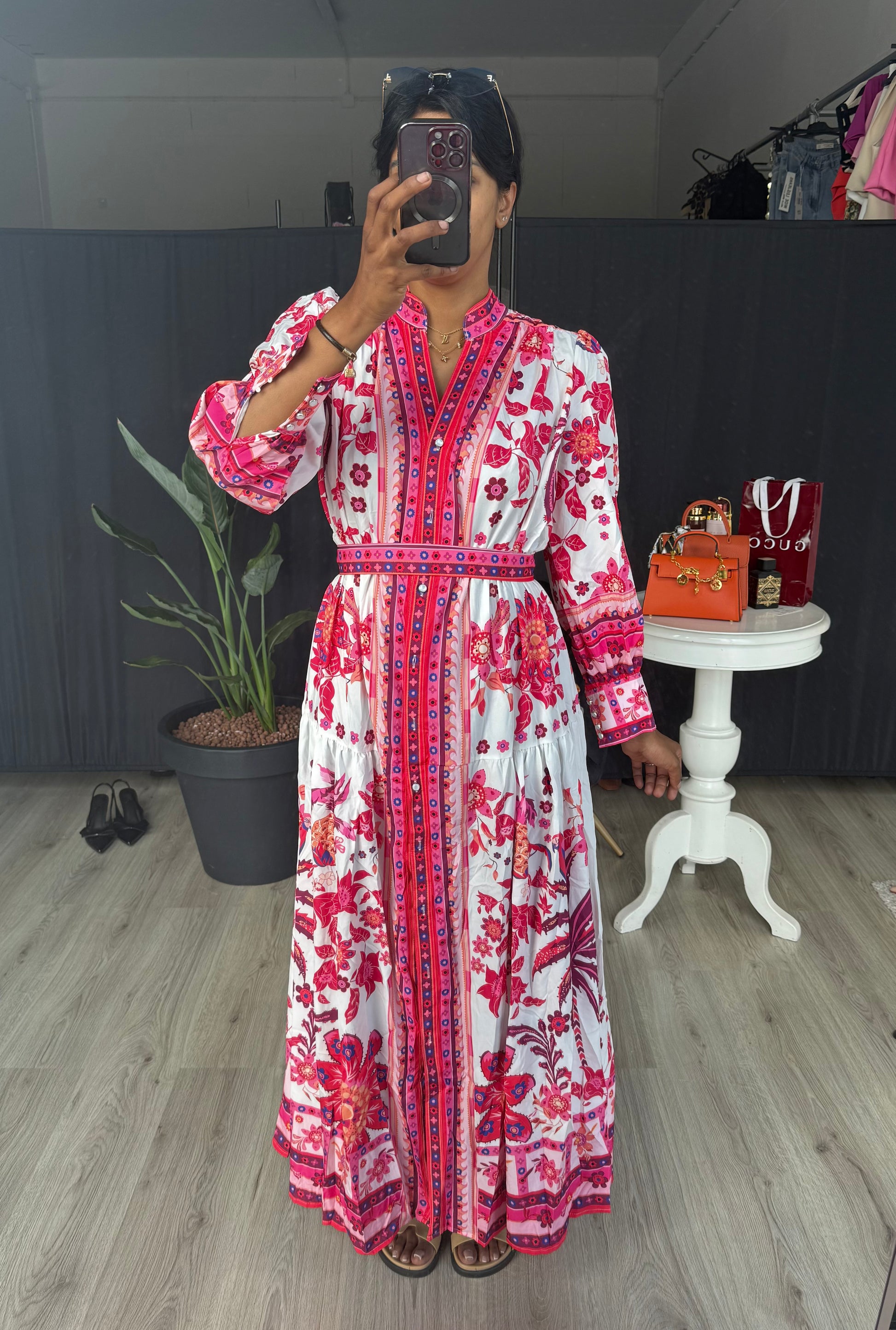 Jurk roze met print zimmer marbella