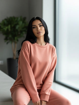 Comfy co-ord set met lange top en oversized broek 6033