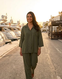 Viscose broek set met oversized blouse - VS3211