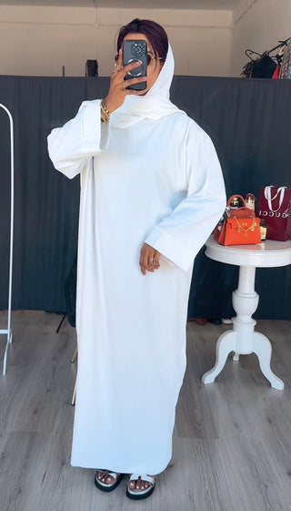 Abaya wit met headscarf