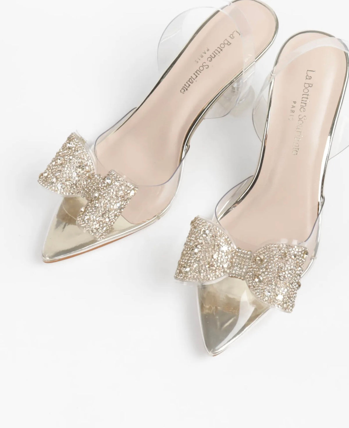 Escarpins Talon En Transparent Avec Strass -Hauteur 7cm