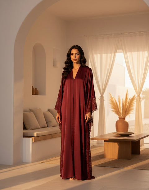 La Silhouette en Dentelle kimono - burgundy