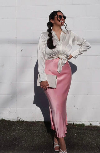 Satijnen rok roze - RAFZNBW