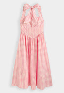 Halter jurk met stippels roze - PS9581S