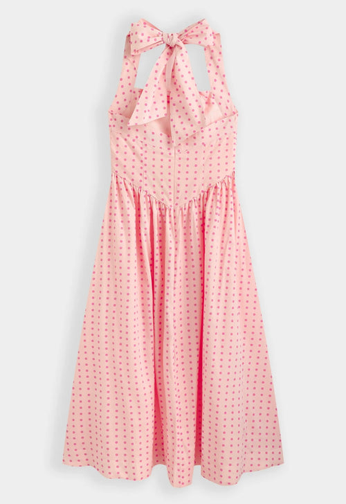 Halter jurk met stippels roze - PS9581S