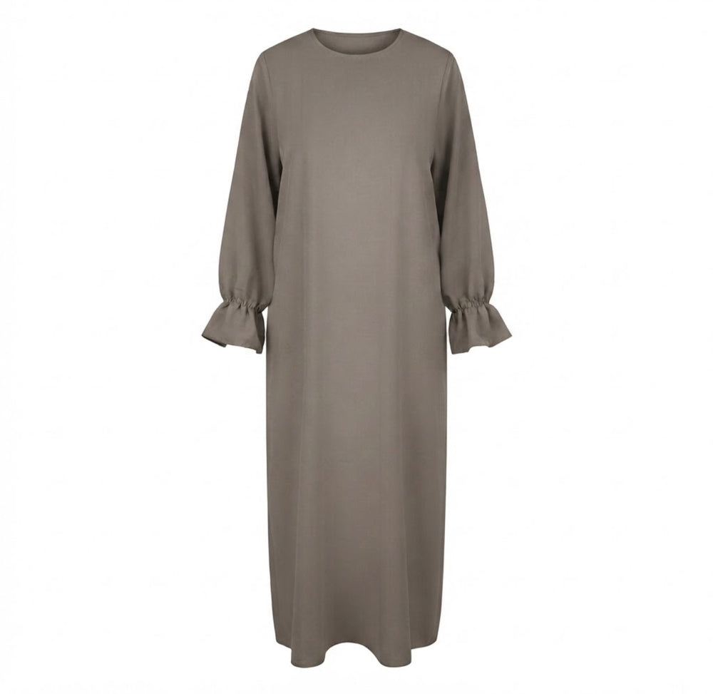 Classic modest jurk met ruffles mouwen