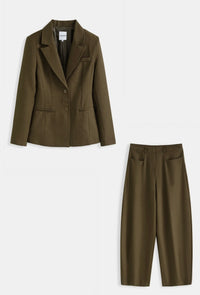 Gevoerde blazer met pantalon Brown - PS9731AB
