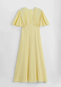 Amado jurk lang a manches papillon - yellow AZ1621