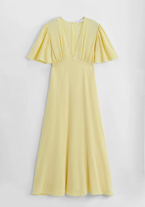 Amado jurk lang a manches papillon - yellow AZ1621