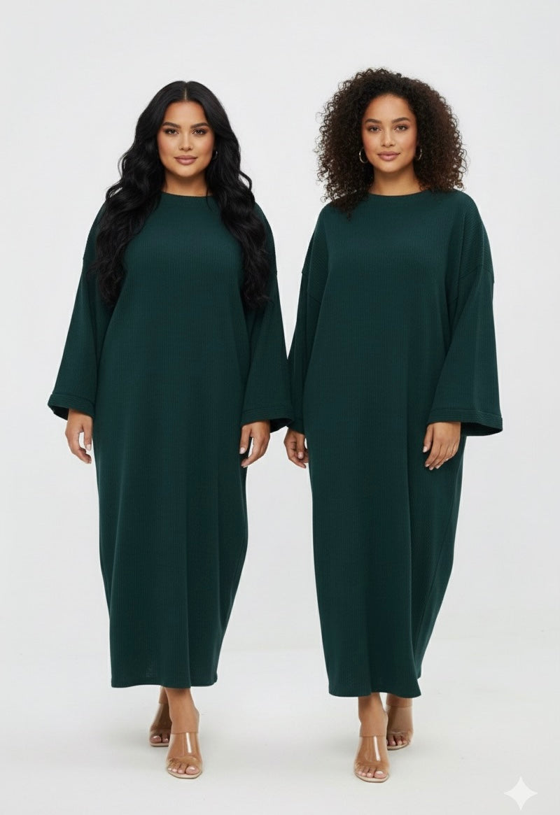 ZYRA LANGE WIJDE JURK GROEN (ZJ01)