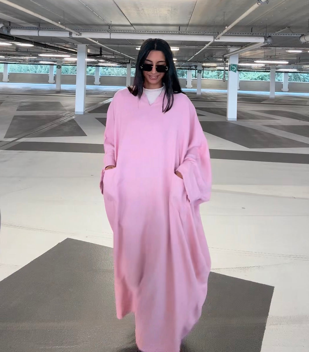 YAS ROZE ABAYA JURK MET ZAKKEN