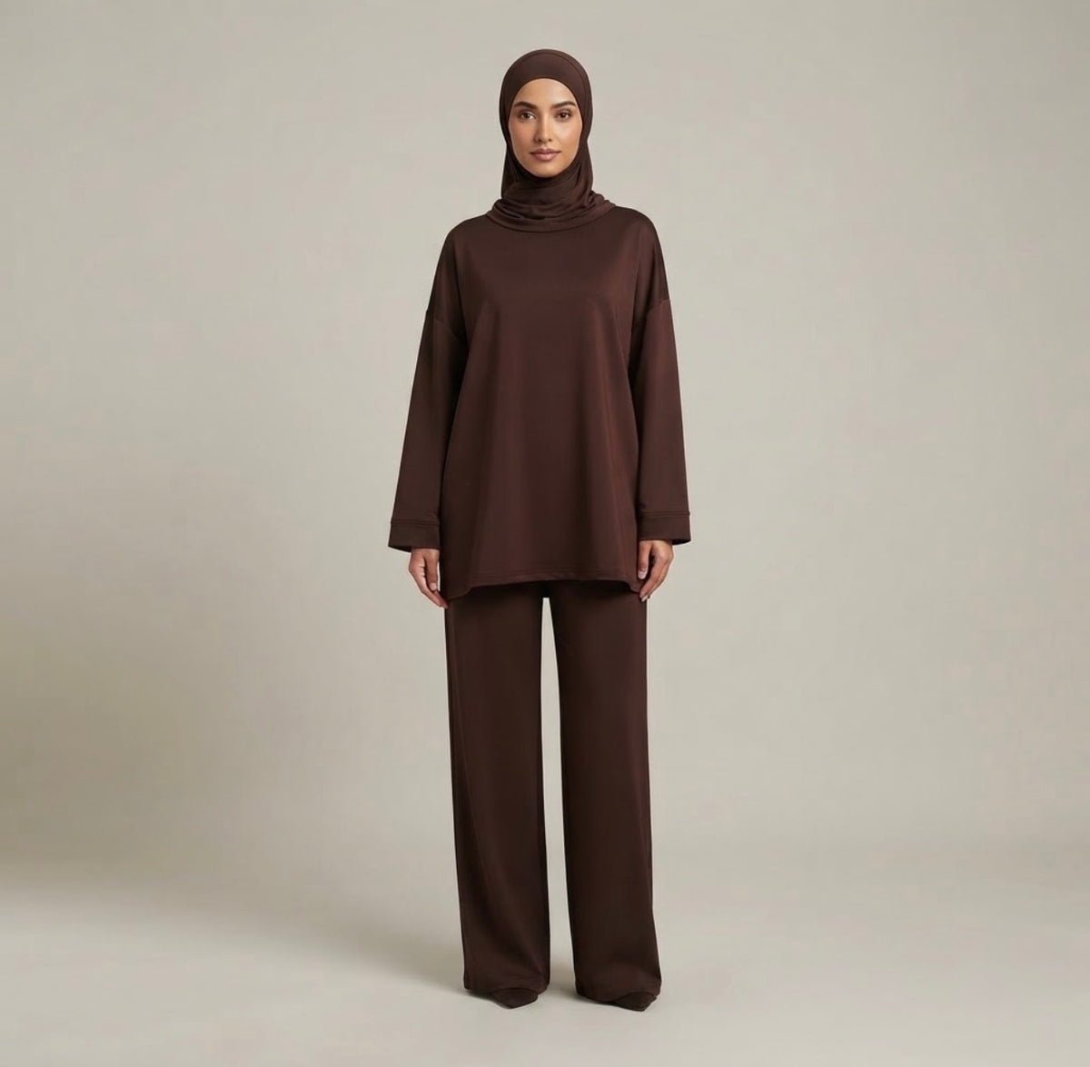 Comfy co-ord set met lange top en oversized broek - 6033