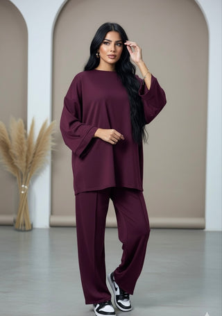 Comfy co-ord set met lange top en oversized broek 6033