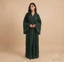 Flora wijde jurk - donker groen